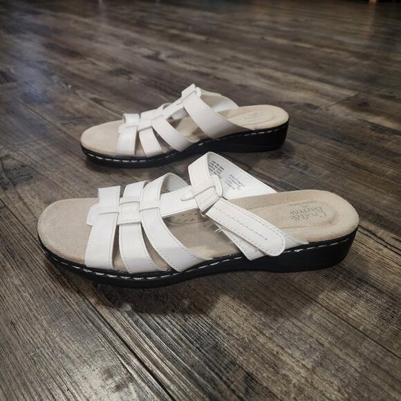Croft & Barrow white sandals Womens size 9  Wide excellent condition Pre-owned - Picture 3 of 9